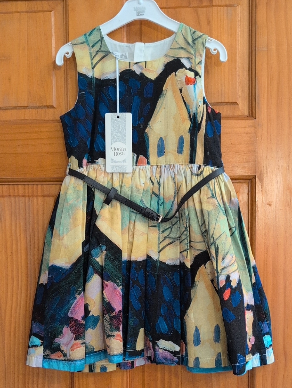 Girls' Multicolor Printed Fit-and-Flare Dress
